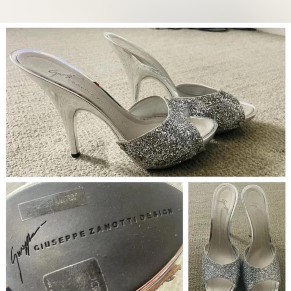Giuseppe Zanotti Sparkling Silver Heels